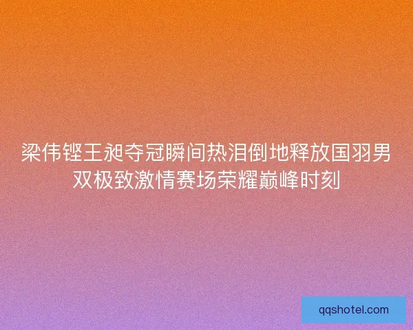 梁伟铿王昶夺冠瞬间热泪倒地释放国羽男双极致激情赛场荣耀巅峰时刻